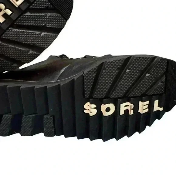 Sorel Women's Harlow Cozy Lace Up Booties Black Gray 7.5 hiking leather winter - Picture 5 of 14